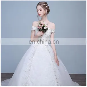 HS1626 2017 Long Train Puffy Bridal Ball Gown Sequined Embroidery Crystal Wedding Dress From China thumbnail-6