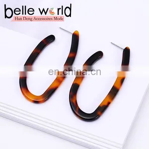 Wholesale Fashion Acetie Acid U Shaped Women's Acrylic Acetate Drop Earrings thumbnail-4