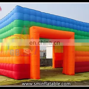 Promotion Colorful Inflatable Cube Rainbow Camping Tent for Party /wedding thumbnail-1