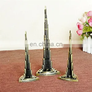 Vintage Decor Metal Craft Retro Antique Bronze Burj Khalifa Model Home Decoration thumbnail-1