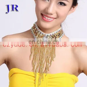 Indian Wholesale Belly Dance Beaded Tassel Necklace P-9005# thumbnail-1