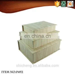 Wood Grain Completed Book Shaped Storage Box thumbnail-1