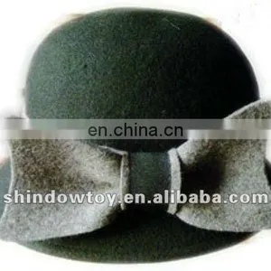 Black Ladies Wool Felt Dress Hat thumbnail-1