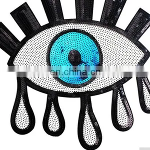 Sequins Patches Sewing Embroidery Patch EYE Motif Applique Sewing On Sequins thumbnail-5