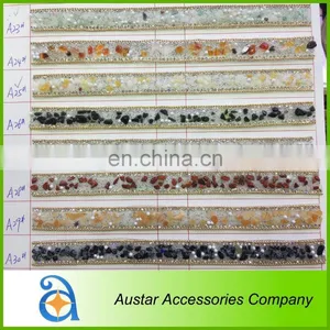 Wholesale High Quality Shoe Hot Fix Rhinestone Gold Trim thumbnail-1