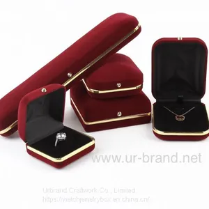 Luxury Elegant Velvet Jewelry Color Box High-end Ring Necklace Velvet Jewelry Set Box thumbnail-2