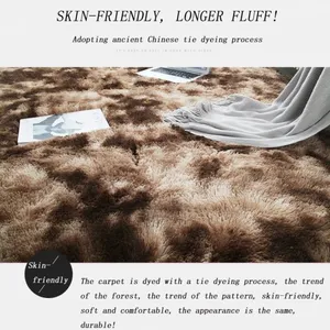 Nordic Fashion Fluffy Non-slip Mixed Dyed Carpet Living Room / Bedroom Center Carpet Black Gray Pink Blue Large Size Hair Rugs thumbnail-1