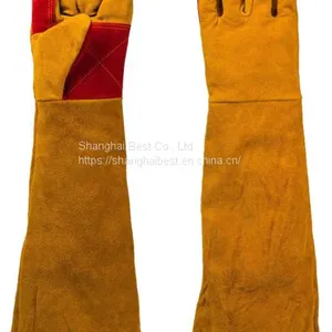 Leather Welding Gloves Extra Long Sleeves, Cut-Proof Labor Gloves, Thicken Extreme Heat Resistant Working Protect Gloves, Fireplace/Gardening Gloves thumbnail-1