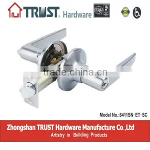 6411SN-ET-SC:TRUST ANSI Grade 3 Tubular Zinc Alloy Entrance Lever Lock thumbnail-1