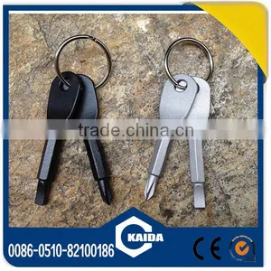 Mini Pocket Stainless Steel Outdoor Tool EDC Cross Combination Screwdriver With Keychain Key Ring thumbnail-3