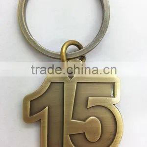 Number 15 Antique Brass Number Metal Key Chain Wholesale thumbnail-1