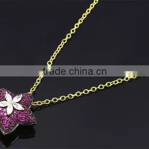 Latest Trend Cocktail Party Colorful Red Cubic Zirconia Star Fancy Jewellery Set thumbnail-5