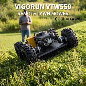 Vigorun VTW550 Four Wheel Drive Remote Control Lawn Mower With Wireless Radio Control for Automated Grass Cutting thumbnail-1