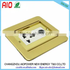 120X120mm Two Door Soft Start Universal 3 Pin Power Socket + 3 Pin XLR Plug Floor Socket thumbnail-1