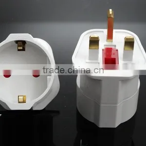 CE ROHS Approved Reliable PC UK Ireland HK Malaysia Singapore to Schuko Germany EU Plug Travel Adapter Converter thumbnail-1