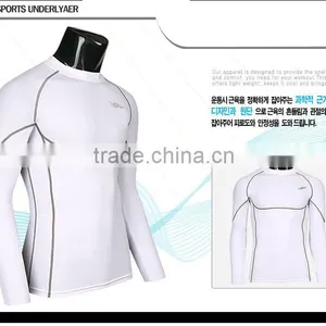 (OEM/ODM Factory)men Compression Tights Base Layer Running Fitness Gym Cycling Soccer Football Hocky t Shirts Lycra Men's Sport thumbnail-1