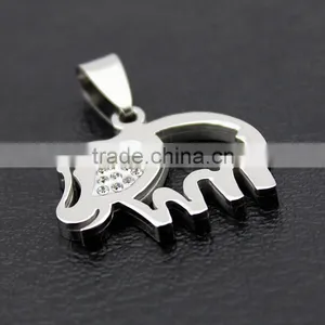 High Quality Stainless Steel Cute Elephant Necklace Diamond Elephant Pendant Necklace Wholesale thumbnail-6