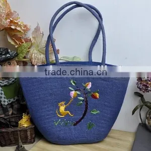 Hot Sale Fashion Cheap Straw Kids Beach Bag thumbnail-5