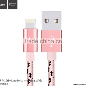 HOCO X3 Multifunctional Charging Cable For Iphone 5s/6/6s/6s Plus and Android Mobile Phone 2in1metal Nylon Weave Cable thumbnail-4