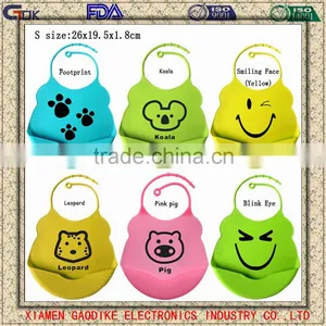 Cute Fashion Food Grade Silicone Baby Bibs thumbnail-1