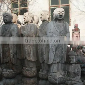 Chinese Antique Wooden Standing Buddha thumbnail-1