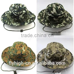 High Quality Logo Outdoor Cotton Camouflage Bucket Hat thumbnail-3
