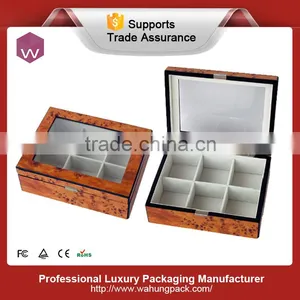 Tea Storage Wood Box With Glass Lid ,tea Gift Packaging Box Wood thumbnail-2