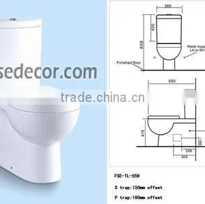 Watermark Certificate Australian Standard Floor Standing Two Piece Toilet Bowl thumbnail-1