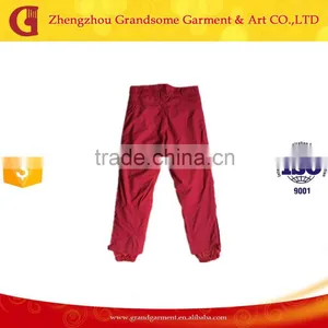 Mesh Lining Women's Red Pants With Elastic Bottom Made in China thumbnail-2