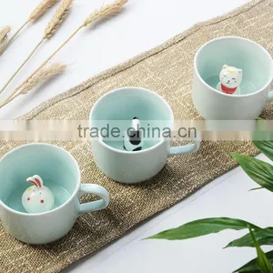 3D Stereo Animal Coffee Mug,cartoon Ceramic Cup ,3D Cartoon Water Mugs for Kids thumbnail-3