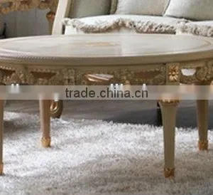 French Style Rounded Coffee Table (1801) thumbnail-1