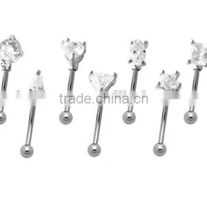 Steel Eyebrow Curve Ear Cartilage Tragus Helix Barbell thumbnail-1