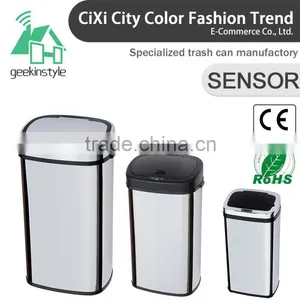 8 10 13 Gallon Infrared Touchless Dustbin Stainless Steel Waste Bin Dustbin Chatroom SD-007 thumbnail-1