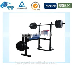Fitness Equipment Folded Weight Bench With Adjustable Barbel Set thumbnail-1