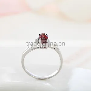 925 Sterling Silver Natural Oval Shape Rhodolite Ring. Gemstone Chunky Silver Ring.925 Silver Ring for Man. thumbnail-3