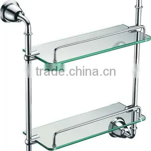 Bathroom Double Glass Shelf C1012B thumbnail-1