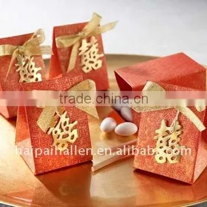 Double Happiness Candy Box With Ribbon for Wedding Favors thumbnail-1