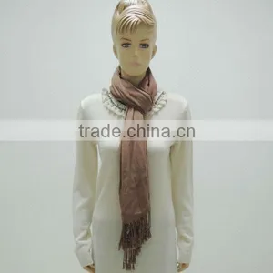 TYCAP095 Dark Brown Viscose Scarf thumbnail-1