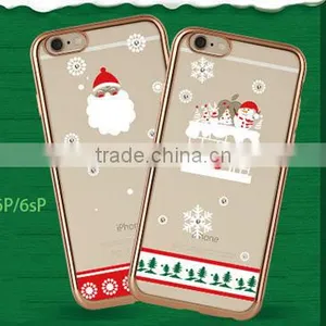 2016 Newest Mobile Phone Cover Case Electroplate Christmas Image Tpu for IPhone 6 6s 6plus thumbnail-1