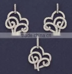 Heart Flower Korean Design Sterling Silver With Micro Set Jewelry thumbnail-1