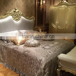 Latest Wooden Bedroom Furniture Double Bed Designs Bed Bedside Table Wardrobe Dressing Table Bench Commode thumbnail-1