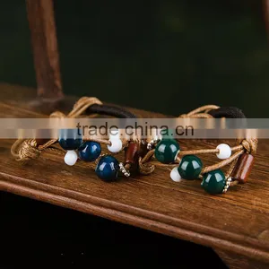 Green Porcelain Beads Bracelet With Adjustablt Length Supplier's Choice thumbnail-4
