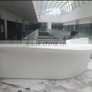 Morden Design Artificial Stone Office Reception Desk/round Marble Countertop/acrylic Solid Surface Hotel Reception Desk thumbnail-6