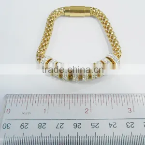 Stainless Steel Bracelet With Crystal Charm thumbnail-1