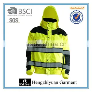 High Visibility Reflective Waterproof Jacket With Reflective Band thumbnail-1