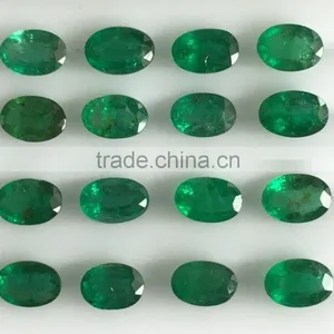 Oval Faceted Cut Natural Emerald Zambian Green Loose Gemstones thumbnail-1