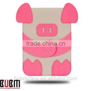 Red Color 9.7 Inch Wool Felt Tablet Case Cute Cartoon Pig Bag Tablet Sleeve Tablet Pouch thumbnail-1