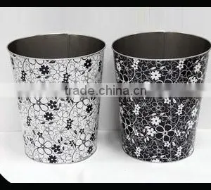 Round Tin Can Waste Bin/Metal Waste Bin/Tin Trash Can thumbnail-1