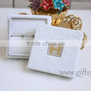 Wholesale Wedding Ring Holder Engagement Ring Boxes With Beaded Name Plate of H thumbnail-2