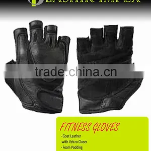 NICE LEATHER GLOVES, LEATHER 0FULL LEATHER FITNESS GLOVES, HIGH QUALITY LEATHER FITNESS GLOVES WITH PADDING WITH LONG STRAPS thumbnail-1